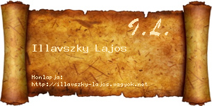 Illavszky Lajos névjegykártya