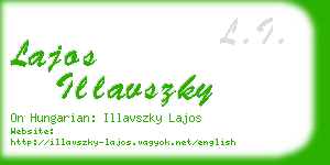 lajos illavszky business card